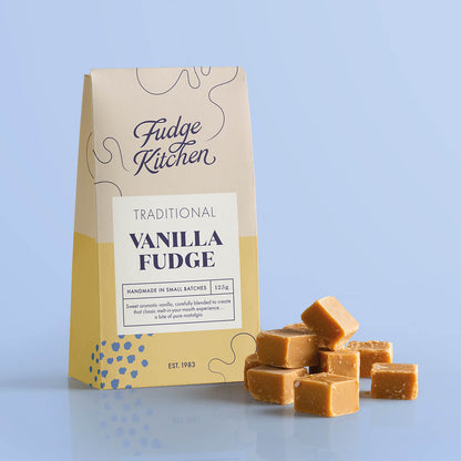 Enjoy the rich, buttery sweetness of Traditional Vanilla Fudge. A classic crumbly fudge with fragrant vanilla for a melt-in-your-mouth experience.